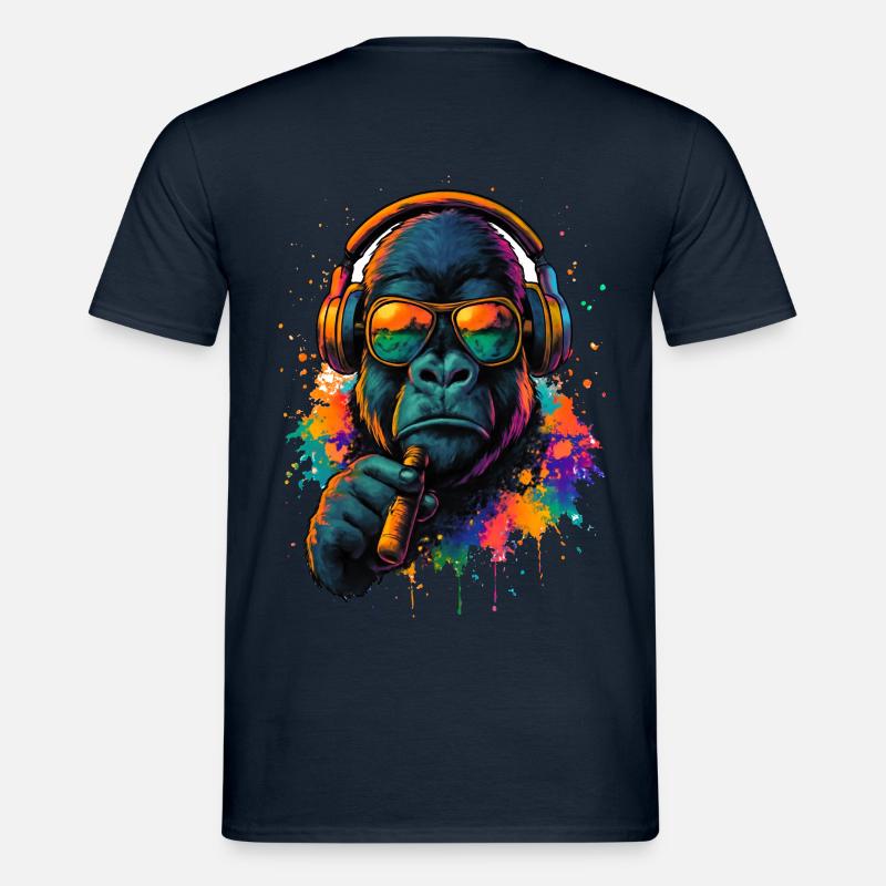 Monkey DJ Kopfhörer Sonnenbrille - Männer T-Shirt - Navy