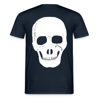 Skull, Satan, skeleton, head, - Men's T-Shirt - navy - Back - AI Model Male 178 light (178cm)