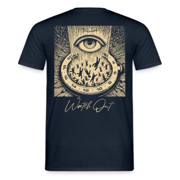 Watch Collector Pitfall - Beige (Nur Rücken Druck) - Männer T-Shirt - Navy - Hinten - AI Model Male 178 light (178cm)