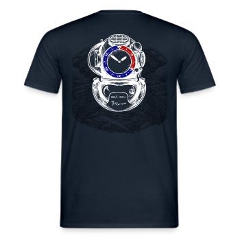 Dive Watch Helmet - Weiß (nur Rücken Druck) - Männer T-Shirt - Navy - Hinten - AI Model Male 178 light (178cm)