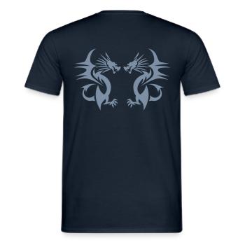 Drachen - Männer T-Shirt - Navy - Hinten - AI Model Male 178 light (178cm)