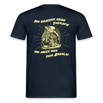 Angeln Angel Therapie - Männer T-Shirt - Navy - Hinten - AI Model Male 178 light (178cm)