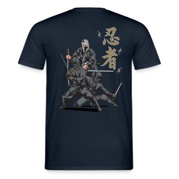 Ninja, Ninjutsu, Shinobi - Männer T-Shirt - Navy - Hinten - AI Model Male 178 light (178cm)