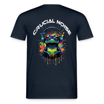 CRUCIAL NOISE FROG - Männer T-Shirt - Navy - Hinten - AI Model Male 178 light (178cm)
