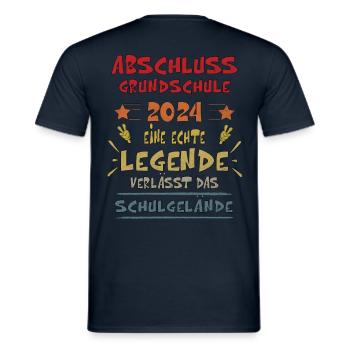 Abschluss 2024 Grundschule Legende T-Shirt - Männer T-Shirt - Navy - Hinten - AI Model Male 178 light (178cm)