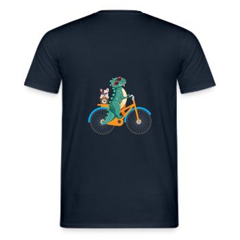 Chemise de cadeau de dinosaure de bicyclette - T-shirt homme - marine - Dos - AI Model Male 178 light (178cm)