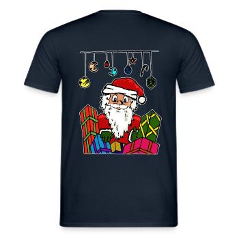 Santa Claus Nicholas gift shirt - Men's T-Shirt - navy - Back - AI Model Male 178 light (178cm)