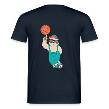 cadeau cool chemise chemise ours - T-shirt homme - marine - Dos - AI Model Male 178 light (178cm)