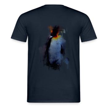 Chemise de cadeau pingouin Kingfisher - T-shirt homme - marine - Dos - AI Model Male 178 light (178cm)