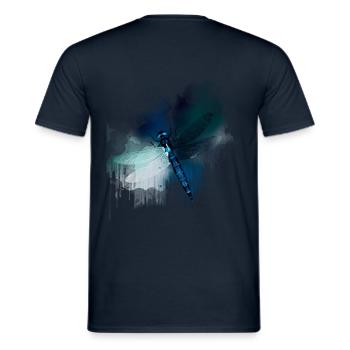chemise cadeau libellule - T-shirt homme - marine - Dos - AI Model Male 178 light (178cm)