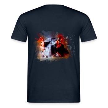 nilpferd hippo geschenk shirt - Männer T-Shirt - Navy - Hinten - AI Model Male 178 light (178cm)