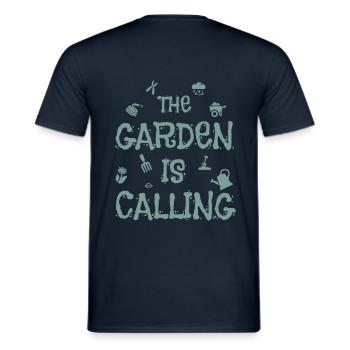 Chemise de cadeau nature travail de jardin - T-shirt homme - marine - Dos - AI Model Male 178 light (178cm)