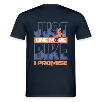 only one more motorcycle promised more shirt - Men's T-Shirt - navy - Back - AI Model Male 178 light (178cm)