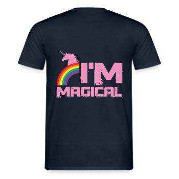 ich bin magisch einhörner regenbogen geschenk - Männer T-Shirt - Navy - Hinten - AI Model Male 178 light (178cm)