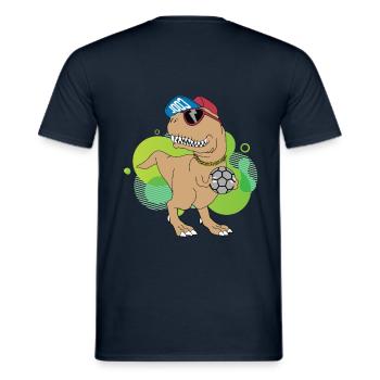 cooler witziger handball trex dino - Männer T-Shirt - Navy - Hinten - AI Model Male 178 light (178cm)