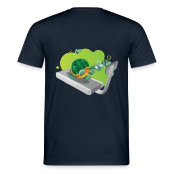 tortue magique sur tapis roulant - T-shirt homme - marine - Dos - AI Model Male 178 light (178cm)