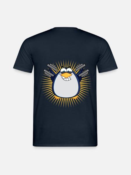 cool funny gym penguin - Men's T-Shirt - navy
