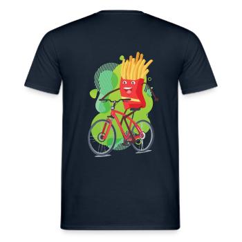lustiges Fahrrad Pommes tshirt - Männer T-Shirt - Navy - Hinten - AI Model Male 178 light (178cm)