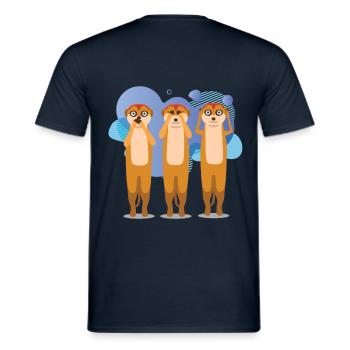 Erdmänchen - T-shirt homme - marine - Dos - AI Model Male 178 light (178cm)