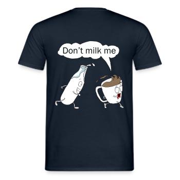funny coffee milk gift shirt - Men's T-Shirt - navy - Back - AI Model Male 178 light (178cm)