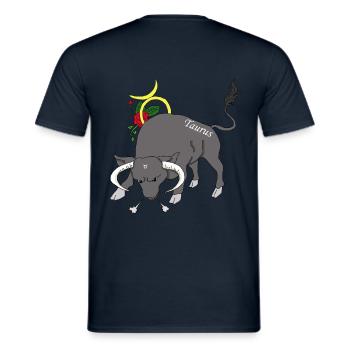 Zodiac Taurus Gift Shirt - Men's T-Shirt - navy - Back - AI Model Male 178 light (178cm)