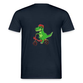 Chemise cadeau vélo Dino - T-shirt homme - marine - Dos - AI Model Male 178 light (178cm)