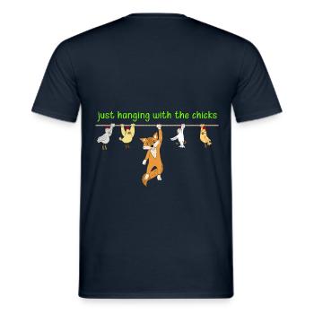 Chemise de cadeau drôle de poulet de renard - T-shirt homme - marine - Dos - AI Model Male 178 light (178cm)