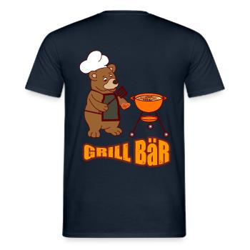 Grill Meister Bär Geschenk Shirt - Männer T-Shirt - Navy - Hinten - AI Model Male 178 light (178cm)