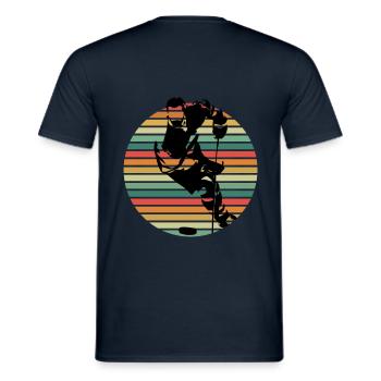 Chemise cadeau rétro vintage hockey sur glace - T-shirt homme - marine - Dos - AI Model Male 178 light (178cm)