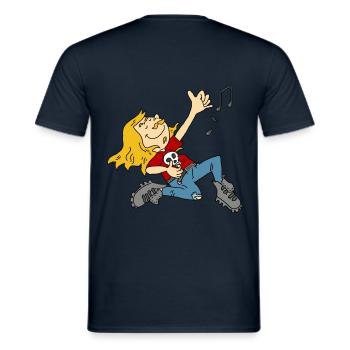 Luftgitarre Rock'n' Roll Heavey Metal Geschenk - Männer T-Shirt - Navy - Hinten - AI Model Male 178 light (178cm)
