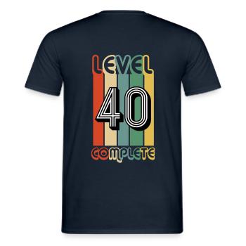 40e anniversaire cadeau de jeu - T-shirt homme - marine - Dos - AI Model Male 178 light (178cm)