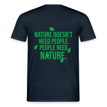 Natur Umwelt Klima Wald Geschenk - Männer T-Shirt - Navy - Hinten - AI Model Male 178 light (178cm)