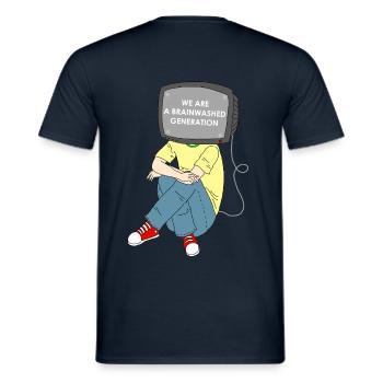 Révolution lavage de cerveau résistance à la télévision - T-shirt homme - marine - Dos - AI Model Male 178 light (178cm)