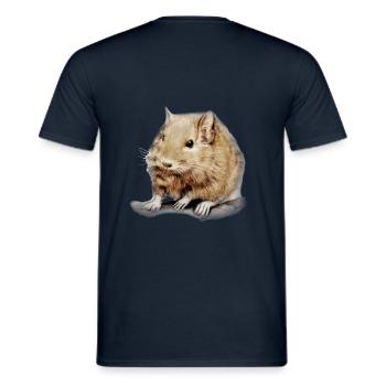 Degu rongeur de souris Rat rongeur cobaye - T-shirt homme - marine - Dos - AI Model Male 178 light (178cm)
