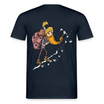 Old man mountaineering hiking grandpa nature gift - Men's T-Shirt - navy - Back - AI Model Male 178 light (178cm)