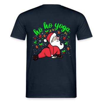 Santa Claus Yoga Santa Claus Christmas Gift - Men's T-Shirt - navy - Back - AI Model Male 178 light (178cm)