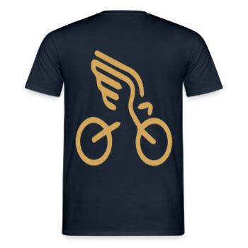 Cycliste de conception d'aile de vélo cool - T-shirt homme - marine - Dos - AI Model Male 178 light (178cm)