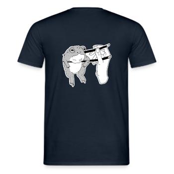 Satire Funny Frog Chopsticks Asian Gift - Men's T-Shirt - navy - Back - AI Model Male 178 light (178cm)