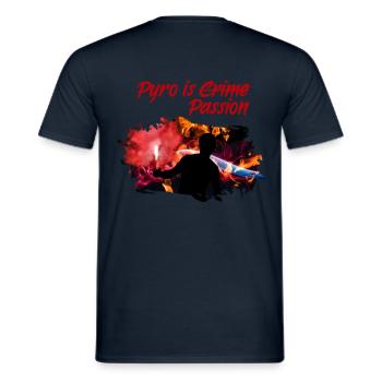 Pyro Football Ultras Fan Pyrotechnician Gift - Men's T-Shirt - navy - Back - AI Model Male 178 light (178cm)