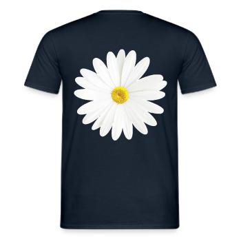 Daisy white flower nature gift - Men's T-Shirt - navy - Back - AI Model Male 178 light (178cm)
