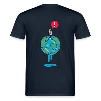 Réchauffement de la planète cadeau de l'environnement de la terre de l'ours polaire - T-shirt homme - marine - Dos - AI Model Male 178 light (178cm)