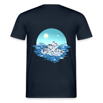Changement climatique Réchauffement climatique Pingouin Cadeau - T-shirt homme - marine - Dos - AI Model Male 178 light (178cm)