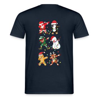 Dabbing Weihnachten Lustiges Motiv Geschenk - Männer T-Shirt - Navy - Hinten - AI Model Male 178 light (178cm)