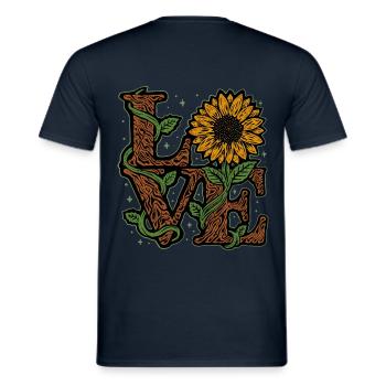 Sunflower love garden gift - Men's T-Shirt - navy - Back - AI Model Male 178 light (178cm)