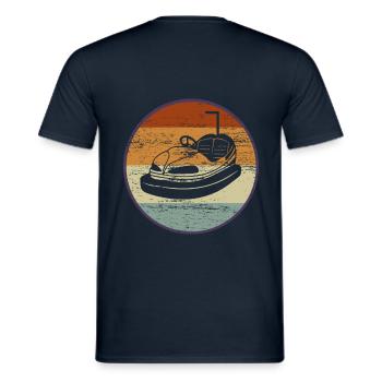 Bumper car retro fun fair 90's gift - Men's T-Shirt - navy - Back - AI Model Male 178 light (178cm)