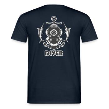 DIVER Taucher Tauchen - Männer T-Shirt - Navy - Hinten - AI Model Male 178 light (178cm)