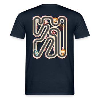 Play carpet on the back for mom dad car - Men's T-Shirt - navy - Back - AI Model Male 178 light (178cm)