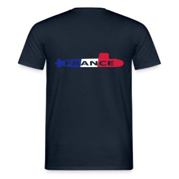sous marin France - T-shirt homme - marine - Dos - AI Model Male 178 light (178cm)