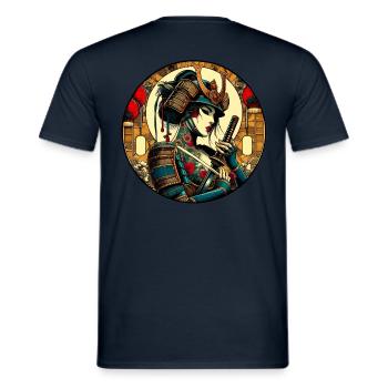 Samourai girl - T-shirt homme - marine - Dos - AI Model Male 178 light (178cm)