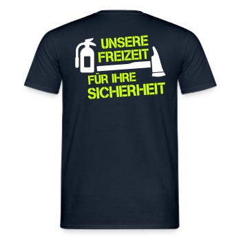 FEUERWEHR unsere Freizeit für dein Sicherheit FW33 - Männer T-Shirt - Navy - Hinten - AI Model Male 178 light (178cm)